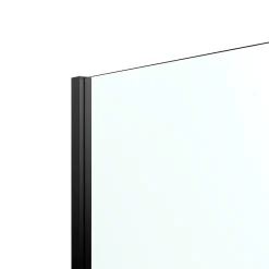 Paroi de douche à l'italienne fixe avec volet l.80+45 x H.195 cm, verre transparent, profilés alu noir, GoodHome Ledava