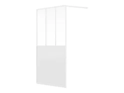 Vente-unique Paroi de douche à l'italienne style atelier - Blanc mat - 120 x 200 cm - URBANIK