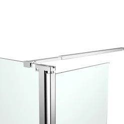 Paroi de douche à l'italienne fixe avec volet l.80+45 x H.195 cm, bandes miroir, profilés alu chrome, GoodHome Ledava