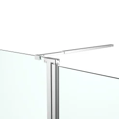 Paroi de douche à l'italienne fixe avec volet l.80+45 x H.195 cm, bandes miroir, profilés alu chrome, GoodHome Ledava