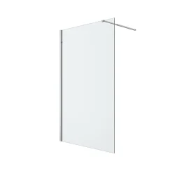 Paroi de douche à l'italienne fixe l.120 x H.195 cm, verre transparent 8mm, profilés alu chrome, GoodHome Ledava