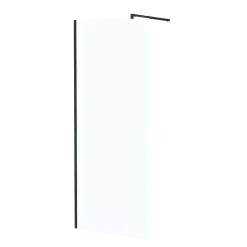 Paroi de douche à l'italienne H.195 x l.80 cm, ép. 5 mm, profilé noir, Galedo Essentiel