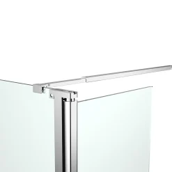 Paroi de douche à l'italienne fixe avec volet l.80+45 x H.195 cm, verre transparent, profilés alu chrome, GoodHome Ledava