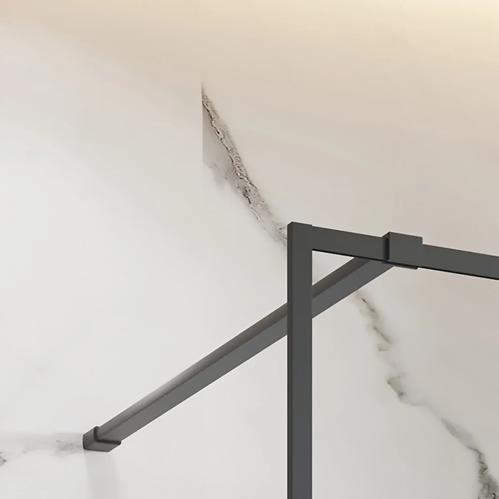 Paroi de douche à l'italienne transparente, profilé noir mat 140 cm, Schulte Impériale Contoura