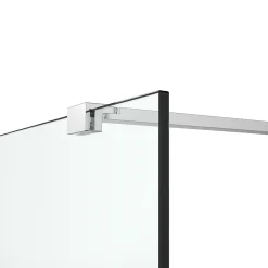 Paroi de douche à l'italienne fixe l.70 x H.195 cm, bandes miroir, profilés alu chrome, GoodHome Ledava