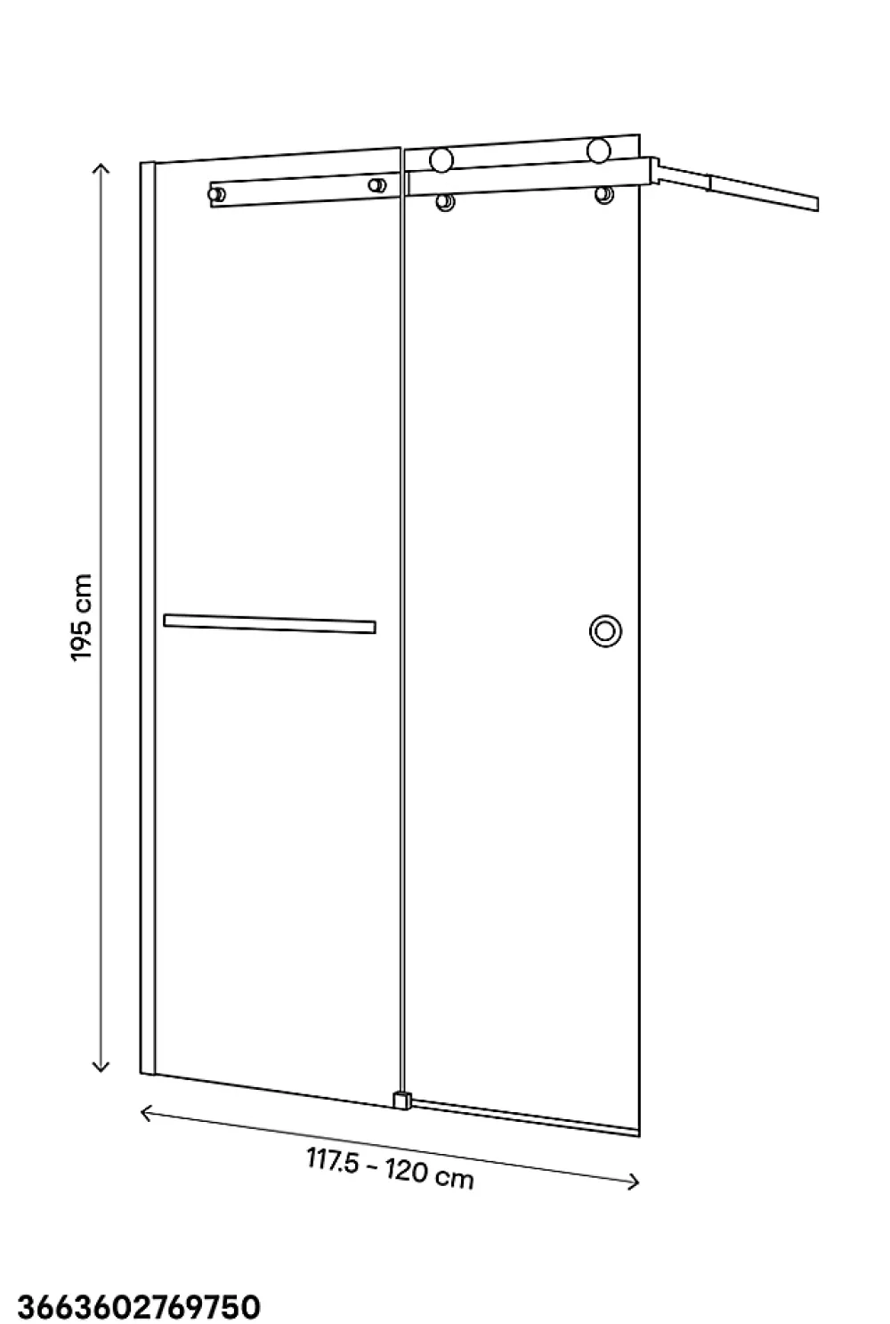 Paroi De Douche| Paroi de douche à l'italienne coulissante GoodHome Naya transparent 117,5 - 120 cm