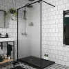 Paroi De Douche| Paroi de douche à l'italienne GoodHome Ezili gaufré profilé noir 120 cm