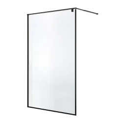 Paroi De Douche| Paroi de douche à l'italienne GoodHome Ezili gaufré profilé noir 120 cm