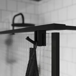 Paroi De Douche| Paroi de douche à l'italienne GoodHome Ezili gaufré profilé noir 120 cm