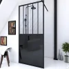 Paroi de douche à l'italienne Galedo Black Indus transparent 100cm