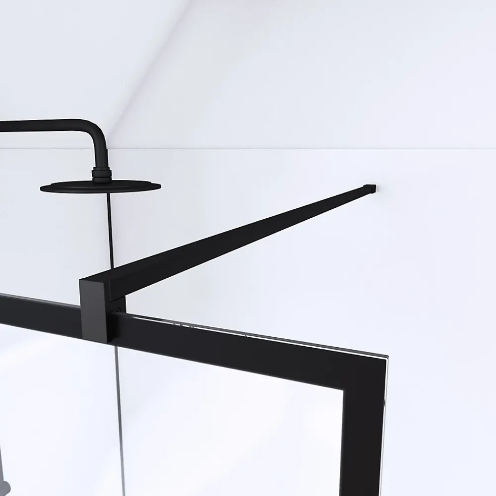 Paroi de douche à l'italienne Galedo Black Indus transparent 100cm
