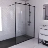 Paroi De Douche| Paroi de douche à l'italienne noir Galedo Dark Edge transparent l.140 x H.200 cm
