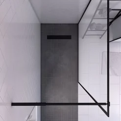 Paroi De Douche| Paroi de douche à l'italienne noir Galedo Dark Edge transparent l.140 x H.200 cm