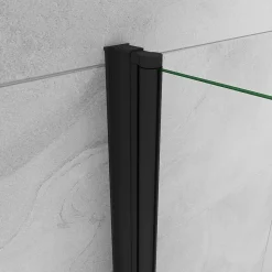 Paroi De Douche|AICA Sanitaire Paroi de douche à l'italienne pivotante mural - 8 mm verre anticalcaire, alu Noir - 45x200 cm