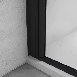 Paroi De Douche|AICA Sanitaire Paroi de douche à l'italienne pivotante mural - 8 mm verre anticalcaire, alu Noir - 45x200 cm