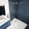 Paroi de douche à l'italienne fixe l.80 x H.195 cm, verre transparent, profilés alu chrome, GoodHome Ledava