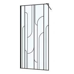 Paroi De Douche| Paroi de douche à l'italienne l.90 x H.195 cm profilés noirs, Galedo Art Déco