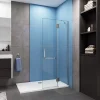 Paroi de douche à l'italienne pivotante chrome 120x190cm style atelier,8mm verre anticalcaire avec Porte Serviette Intégré