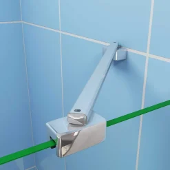 Paroi de douche à l'italienne pivotante chrome 120x190cm style atelier,8mm verre anticalcaire avec Porte Serviette Intégré