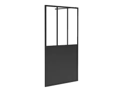 Vente-unique Paroi de douche à l'italienne style atelier - Noir mat - 100 x 200 cm - URBANIK