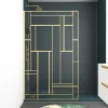 Paroi De Douche| Paroi de douche à l'italienne fixe 120 x 195 cm, motifs géométriques, doré brossé, Galedo Art Deco