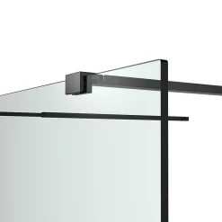 Paroi De Douche| Paroi de douche à l'italienne centrale l.120 x 195 cm, profilés alu noir mat, GoodHome Ledava