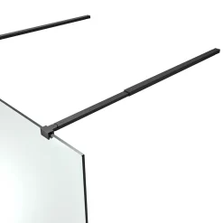 Paroi De Douche| Paroi de douche à l'italienne centrale l.120 x 195 cm, profilés alu noir mat, GoodHome Ledava