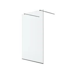 Paroi De Douche| Paroi de douche à l'italienne centrale l.120 x 195 cm, profilés alu noir mat, GoodHome Ledava