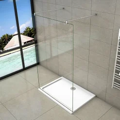Paroi De Douche|AICA Sanitaire Paroi de douche à l'italienne 2 côtés ouvrants - Verre 8mm anticalcaire - 2 barres de fixation 70-120 cm - 148x200 cm