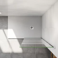 paroi de douche à l'italienne 80x190cm,6mm verre anticalcaire,paroi fixe avec bandes horizontales sérigraphiées