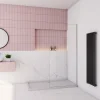 paroi de douche à l'italienne fixe 130x200cm,style atelier,Profilé en aluminium chromé,en 8mm verre anticalcaire,sans receveur