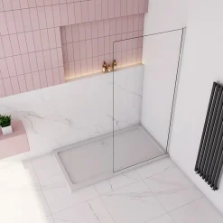 paroi de douche à l'italienne fixe 130x200cm,style atelier,Profilé en aluminium chromé,en 8mm verre anticalcaire,sans receveur