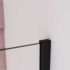 paroi de douche à l'italienne fixe 90x200cm,style atelier,Profilé en aluminium noir mat,en 8mm verre anticalcaire,sans receveur