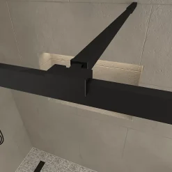 Paroi de douche à l'italienne et volet noir Galedo Dark Edge transparent 120+40cm