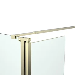 Paroi de douche à l'italienne + volet pivotant l.80+45 x 195 cm, profilés alu finition doré brossé, GoodHome Ledava