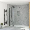 Paroi De Douche| Paroi de douche à l'italienne H.195 x l.140 cm, ép. 5 mm, profilé noir, Galedo Essentiel