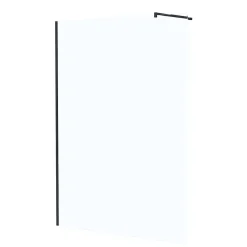 Paroi De Douche| Paroi de douche à l'italienne H.195 x l.140 cm, ép. 5 mm, profilé noir, Galedo Essentiel