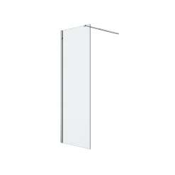 Paroi de douche à l'italienne fixe l.70 x H.195 cm, verre transparent, profilés alu chrome, GoodHome Ledava