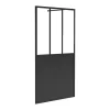 Vente-unique Paroi de douche à l'italienne style atelier - Noir mat - 140 x 200 cm - URBANIK
