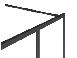 Vente-unique Paroi de douche à l'italienne style atelier - Noir mat - 140 x 200 cm - URBANIK