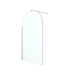 Paroi de douche à l'italienne arrondie l.120 x 198 cm, profilés alu finition doré brossé, GoodHome Ledava