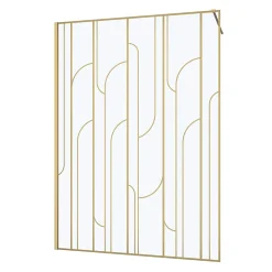 Paroi de douche à l'italienne l.140 x H.195 cm profilés doré brossé, Galedo Art Déco