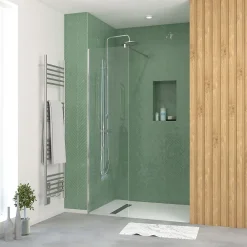 Paroi De Douche| Paroi de douche à l'italienne H.195 x l.50 cm, ép. 5 mm, profilé chrome, Galedo Essentiel