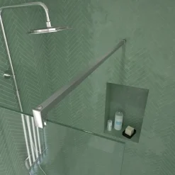 Paroi De Douche| Paroi de douche à l'italienne H.195 x l.50 cm, ép. 5 mm, profilé chrome, Galedo Essentiel
