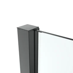 Paroi de douche à l'italienne fixe l.100 x H.195 cm, verre transparent, profilés alu noir, GoodHome Ledava