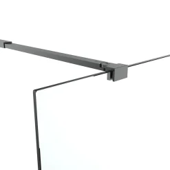 Paroi de douche à l'italienne fixe l.100 x H.195 cm, verre transparent, profilés alu noir, GoodHome Ledava