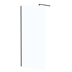 Paroi De Douche| Paroi de douche à l'italienne H.195 x l.90 cm, ép. 5 mm, profilé noir, Galedo Essentiel