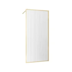 Paroi De Douche| Paroi de douche à l'italienne l.90 x H.200 cm verre ondulé et profilés doré brossé, Galedo Golden Edge