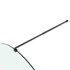 Paroi de douche à l'italienne arrondie l.120 x 198 cm, profilés alu finition noir mat, GoodHome Ledava