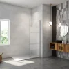 paroi de douche à l'italienne 100x190cm,6mm verre anticalcaire,paroi fixe avec bandes horizontales sérigraphiées